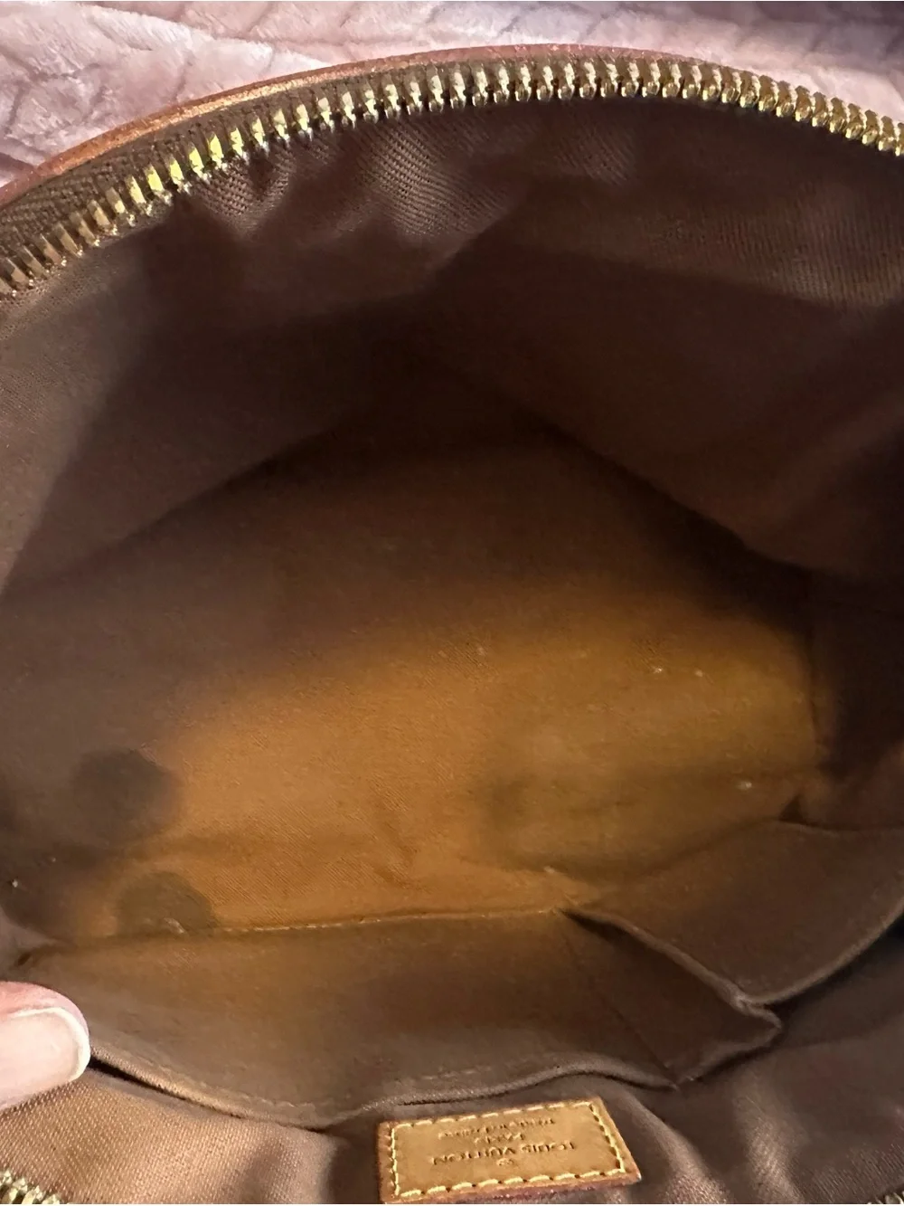 Louis Vuitton Monogram Satchel with Brown Leather Handles